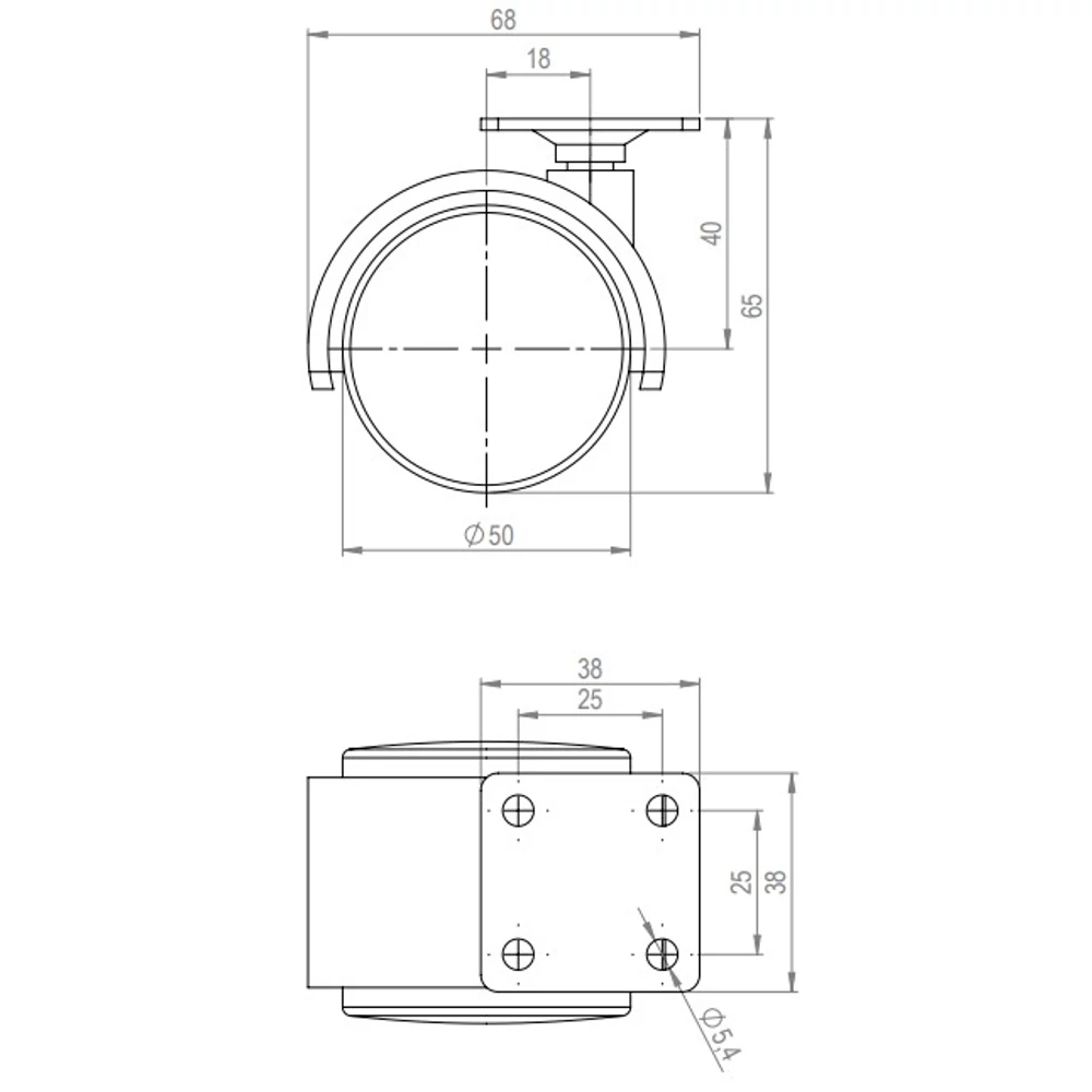 Kép 2/2 - Strong Castors Kerék puha futófelülettel, átmérő 50, szürke, kerék talppal