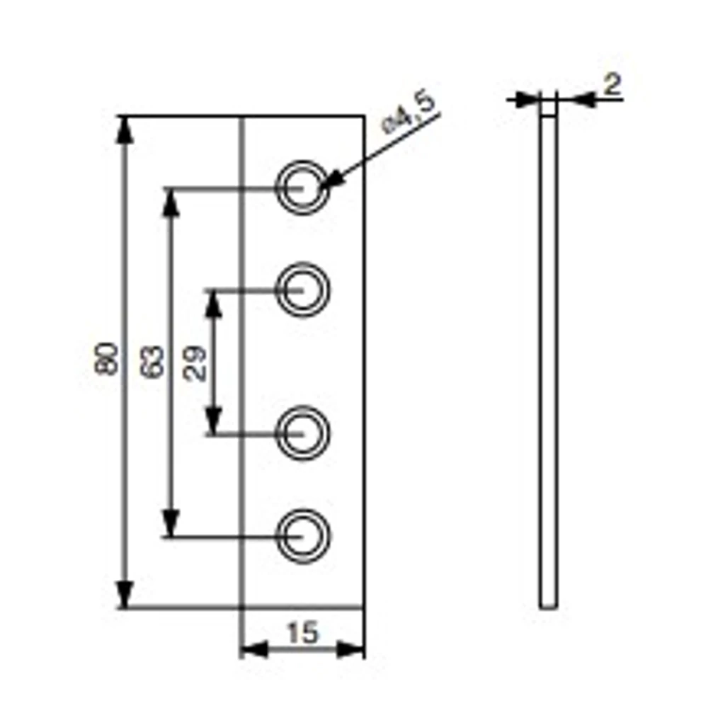 Kép 2/2 - Fém összekötő RJC43 80x15 mm laposvas