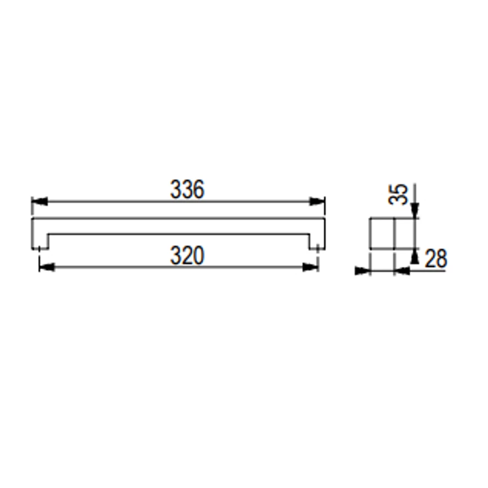 Kép 2/5 - TULIP fogantyú Rail 320 tölgy lakk|||TULIP fogantyú Rail 320 tölgy lakk|||TULIP fogantyú Rail 320 tölgy lakk