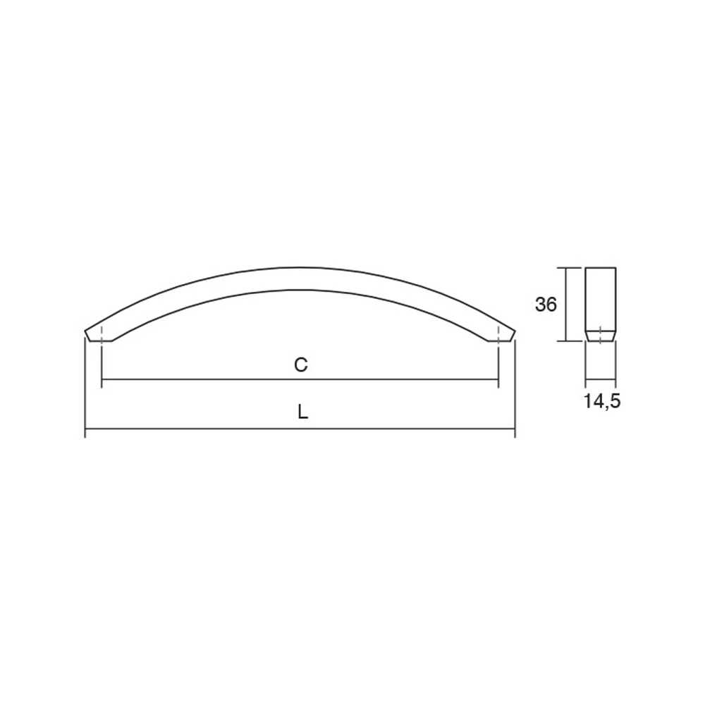 Kép 3/4 - Fogantyú  Viefe ARCH  320mm, fém, matt nikkel