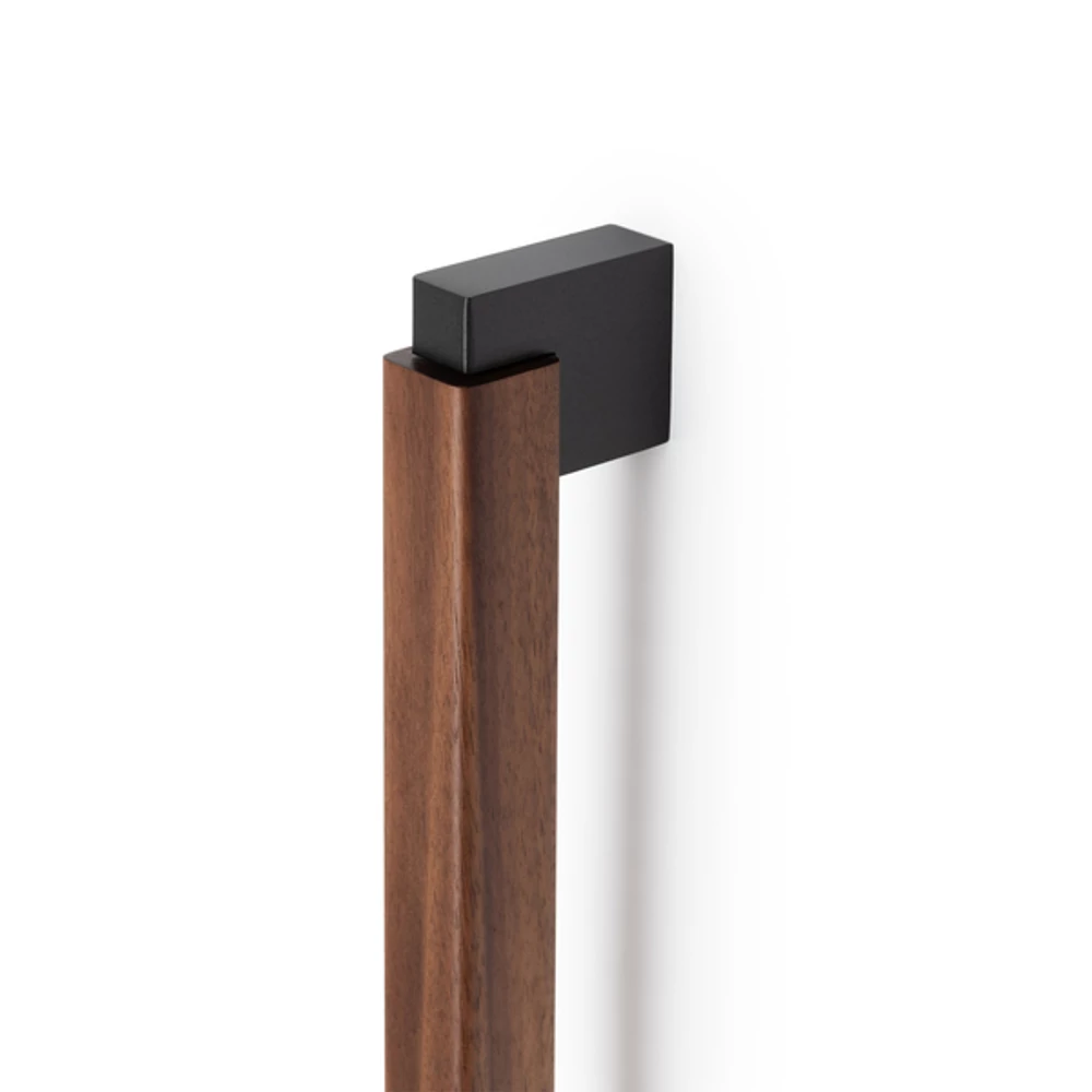 Kép 2/11 - Fogantyú  Viefe DUO BIG kétoldalról szerelhető szett  480/960mm, fém-fa, csiszolt láva szürke - dió