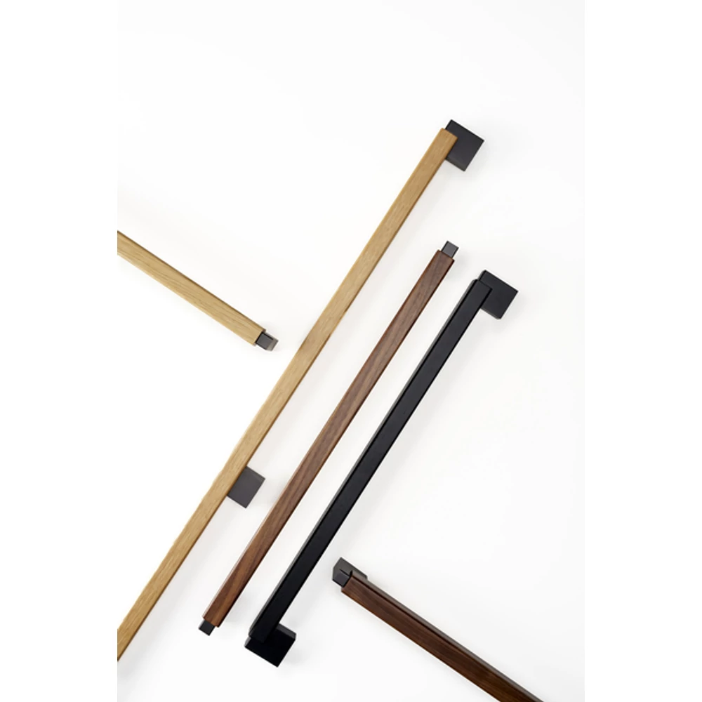 Kép 10/11 - Fogantyú  Viefe DUO BIG kétoldalról szerelhető szett  480/960mm, fém-fa, csiszolt láva szürke - dió