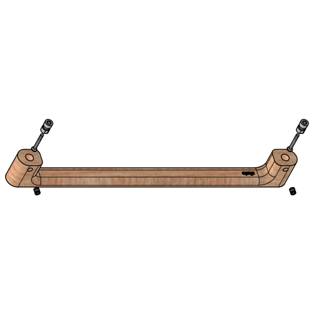 Kép 3/9 - Fogantyú  Viefe LUV WOOD frontról szerelhető  384mm, fa, dió
