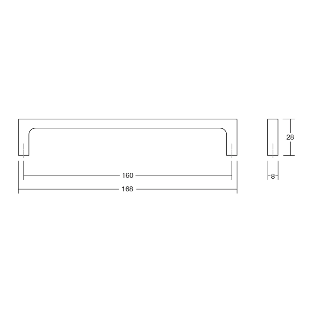 Kép 4/4 - Fogantyú  Viefe PURA  160mm, fém, csiszolt pezsgő