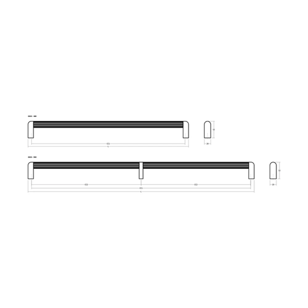 Kép 4/6 - Fogantyú  Viefe RISS BIG  480/960mm, alumínium, éjkék