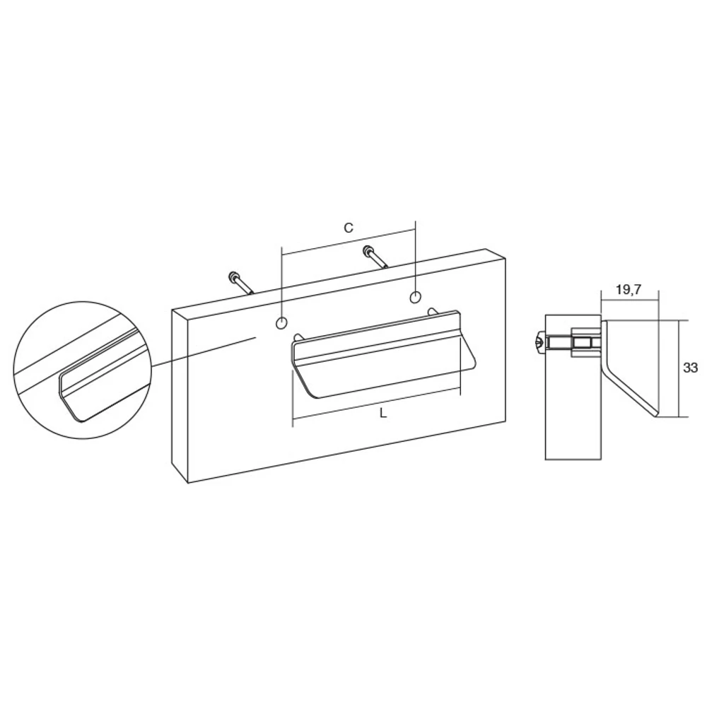Kép 3/3 - THIN 0230 fogantyú