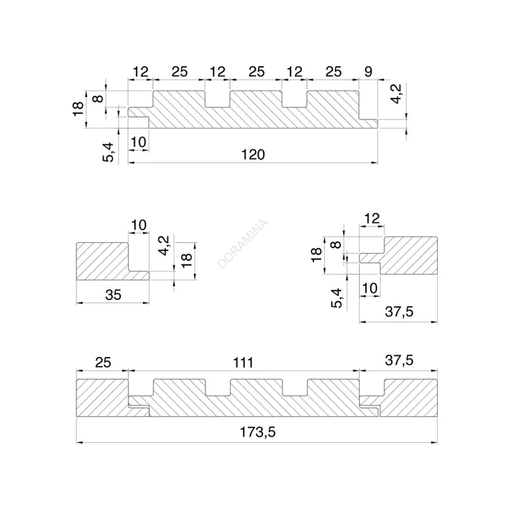 Kép 2/2 - FALI PANEL ALLEGRO HÓFEHÉR (UNI TM0101) KEZDŐ PROFIL 2750x35x18MM