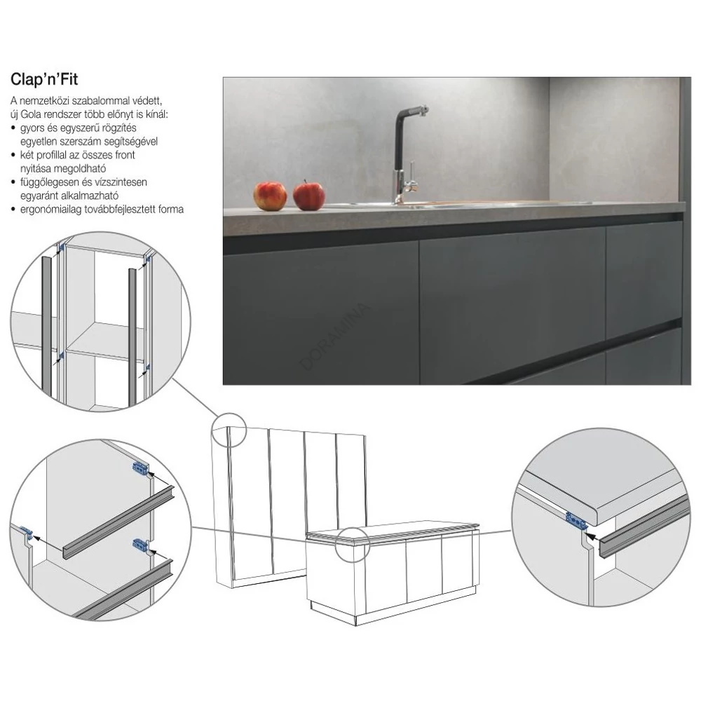 Kép 3/3 - GOLA PROFILRENDSZER 80/G38.AL07 PROFIL 4200x48,2x17mm ALUMÍNIUM