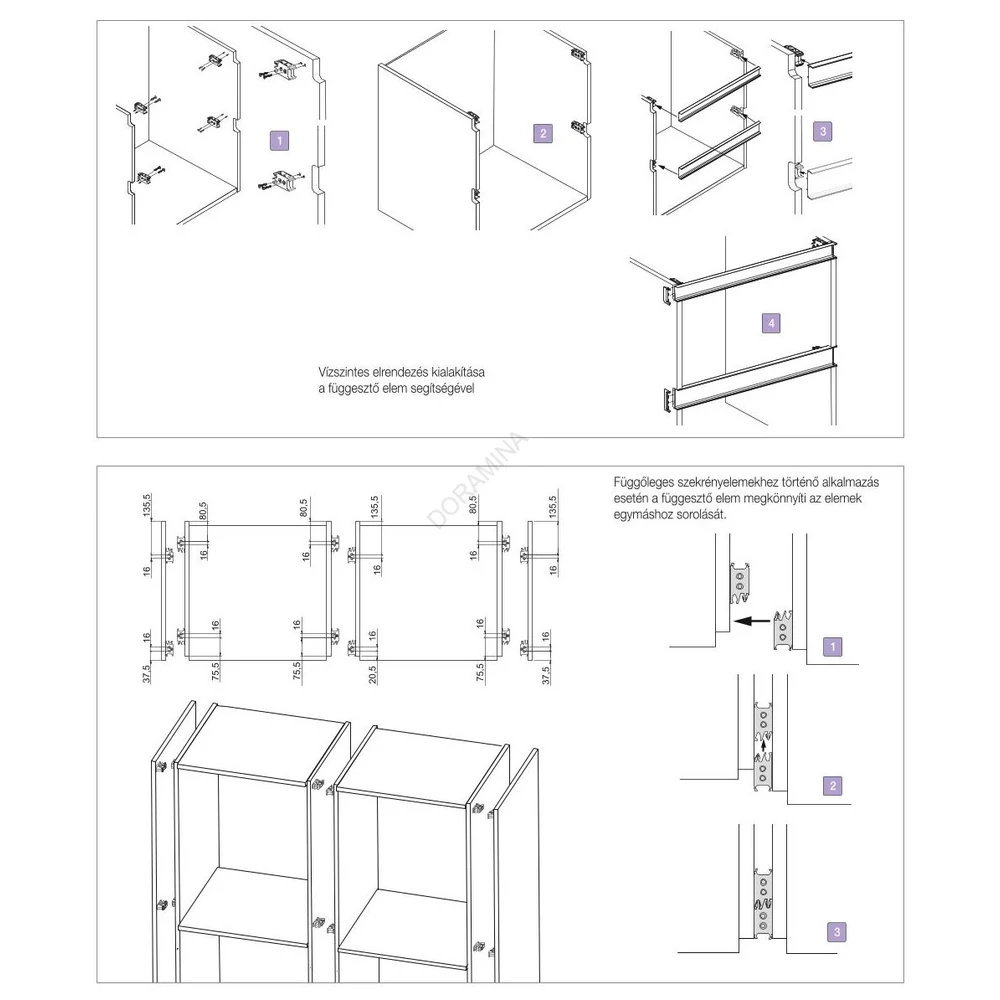 Kép 3/3 - GOLA PROFILRENDSZER 81/G38.A13 RÖGZÍTŐ ELEM 10db/csomag KÉK