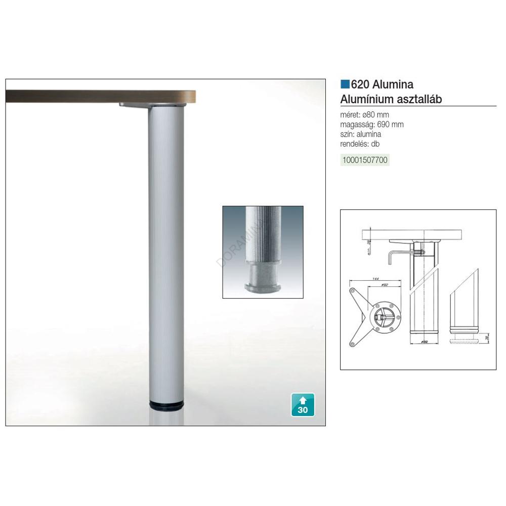 Kép 2/2 - ASZTALLÁB 62069AO01 RN ALUMINA 690mm ÁTM: 80mm áll.+30mm ALUMÍNIUM