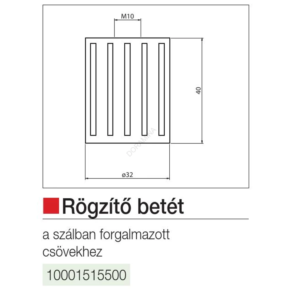 Kép 2/2 - TÁVTARTÓS POLCRENDSZER 535 00 P2 10 A0 RÖGZÍTŐ BETÉT Müanyag  M10 FEKETE