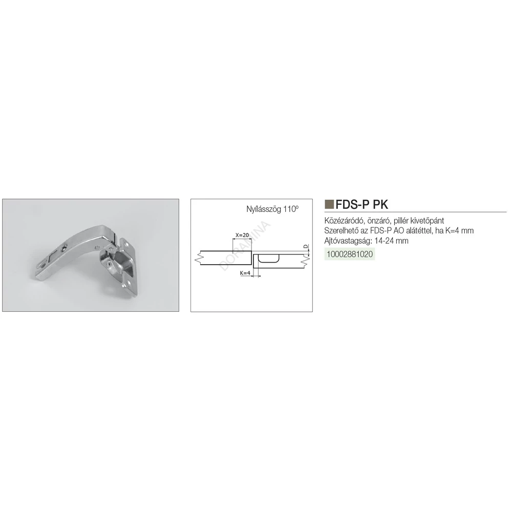 Kép 2/3 - BÚTORPÁNT FDS P PK KÖZÉZÁRÓDÓ PILLÉRPÁNT K=4mm NIKKEL