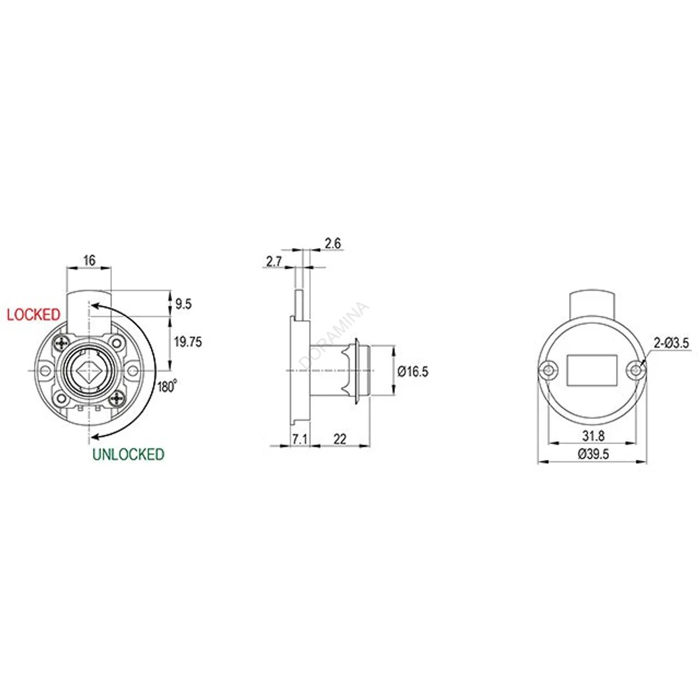 Kép 3/4 - CL BÚTORZÁR 708-CL2 FIÓKZÁR D=39,4mm NIKKEL