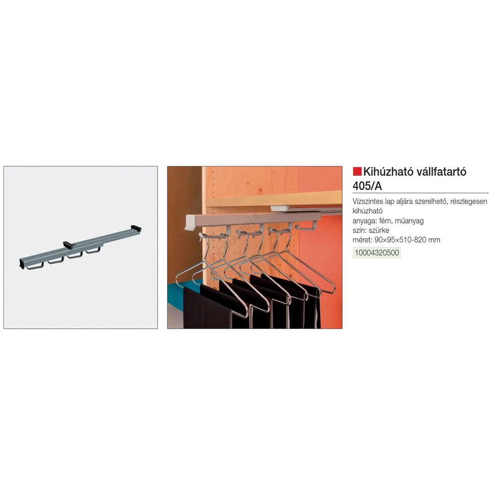 Kép 2/2 - KIHÚZHATÓ VÁLLFATARTÓ 405/A 510-820 mm ALUMÍNIUM