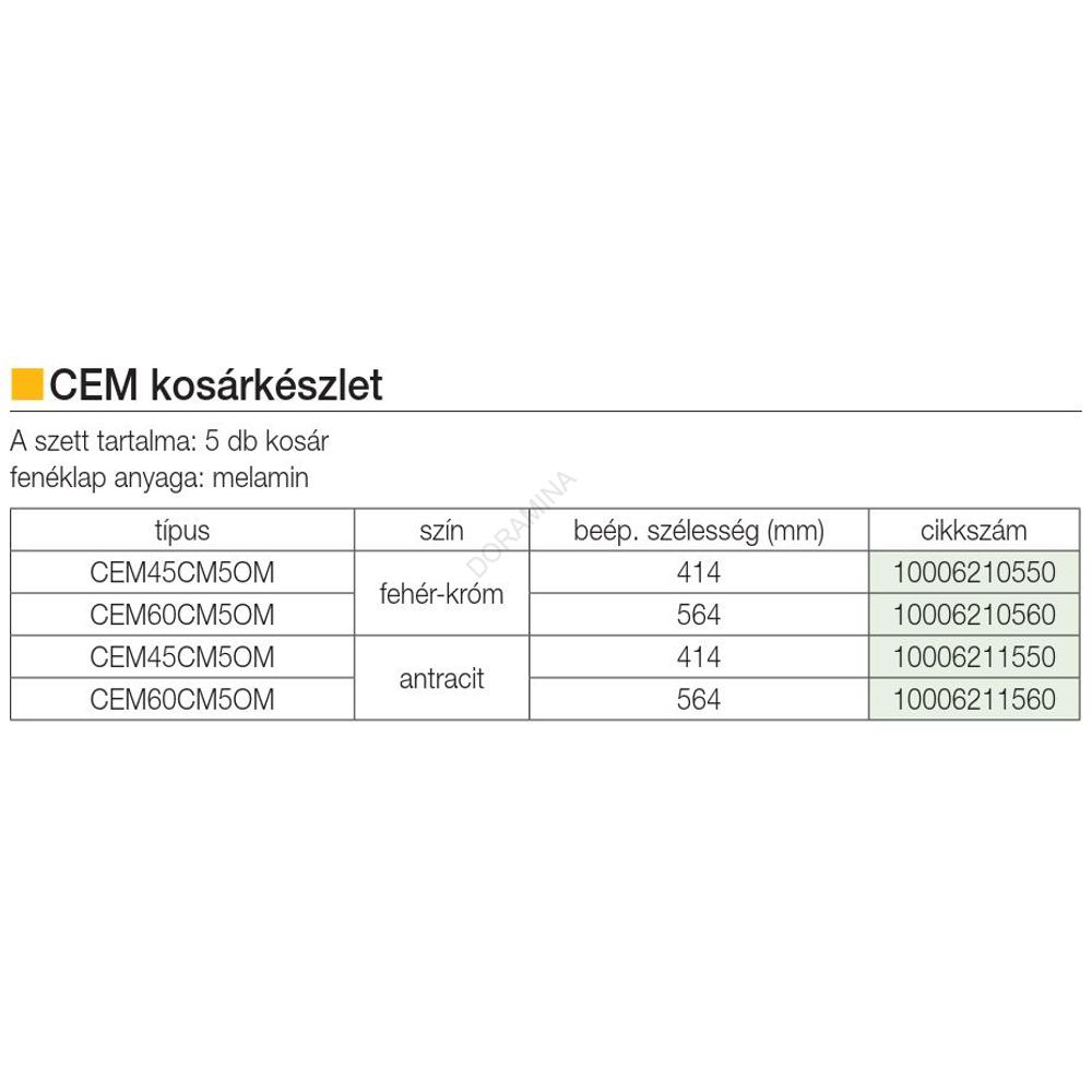 Kép 2/2 - BELSŐ FÉMRÁCS CEM60CM50M VGF KOSÁRKÉSZLET ANTRACIT