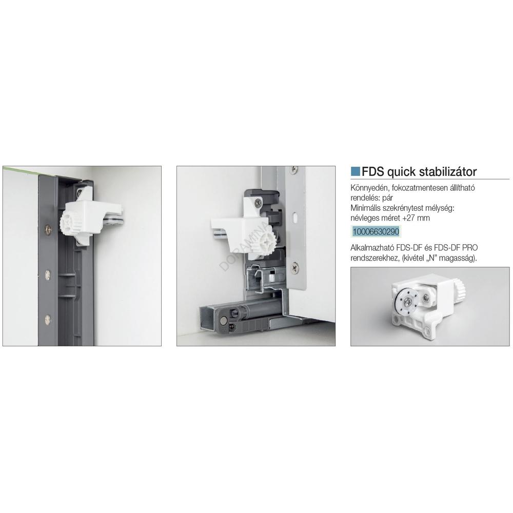 Kép 2/2 - FDS DUPLAFALÚ FÉM FIÓKOLDAL FDS QUICK STABILIZÁTOR . FEHÉR
