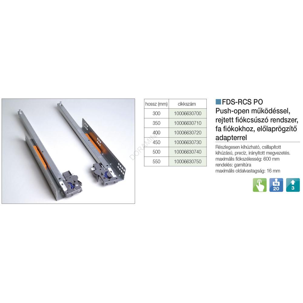 Kép 2/2 - FDS REJTETT FIÓKCSÚSZÓ FDS-RCS PO 500mm ACÉL