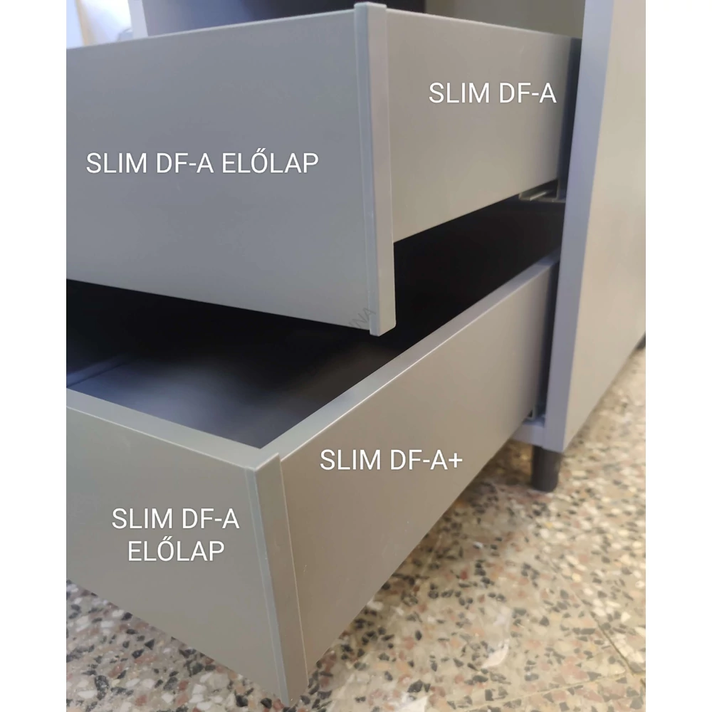Kép 3/3 - SLIM DUPLAFALÚ FIÓKOLDAL DF-A ELŐLAP BELSŐ FIÓKHOZ 1200 MM ANTRACIT