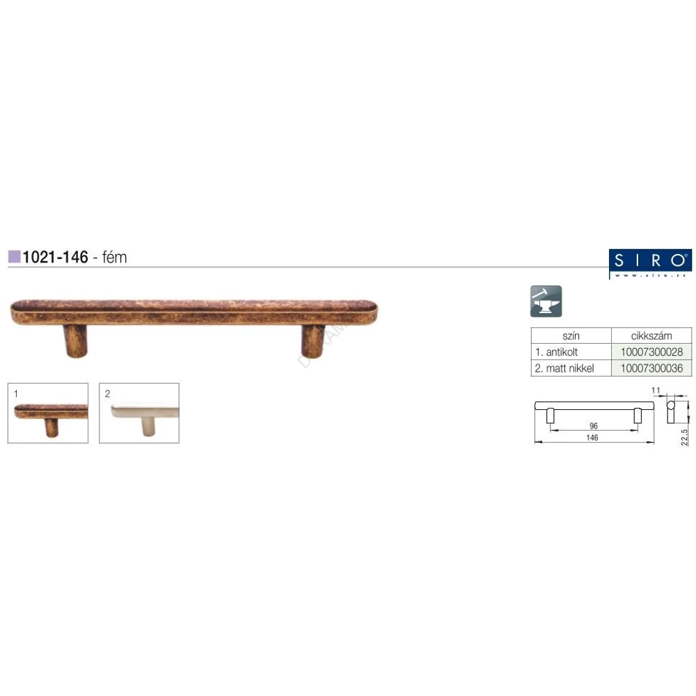 Kép 2/2 - BÚTORFOGANTYÚ 1021-146 96 ANTIKOLT BRONZ