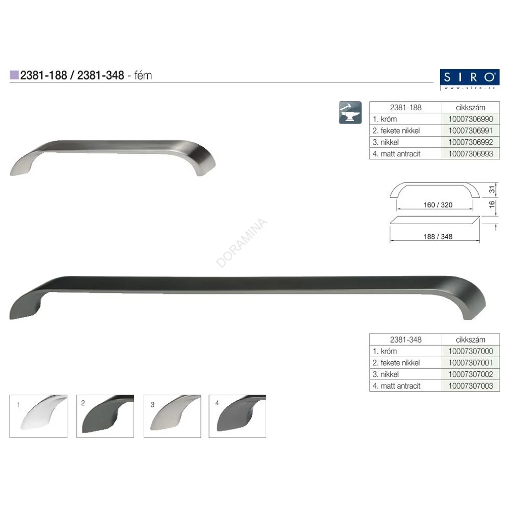 Kép 2/2 - BÚTORFOGANTYÚ 2381-348 ZN21 NIKKEL