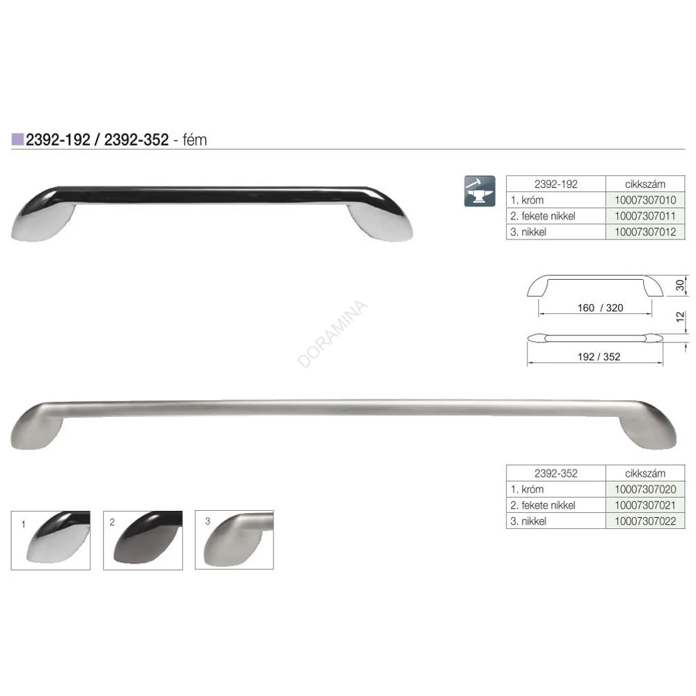 Kép 2/2 - BÚTORFOGANTYÚ 2392-352 ZN1 KRÓM