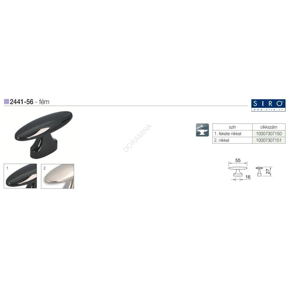 Kép 2/2 - BÚTORFOGANTYÚ 2441-56ZN21 NIKKEL