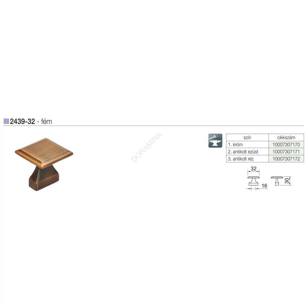 Kép 2/3 - BÚTORFOGANTYÚ 2439-32ZN1 KRÓM
