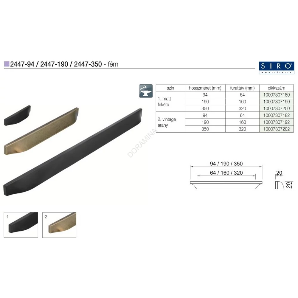 Kép 2/2 - BÚTORFOGANTYÚ 2447-350 ZN83 ARANY