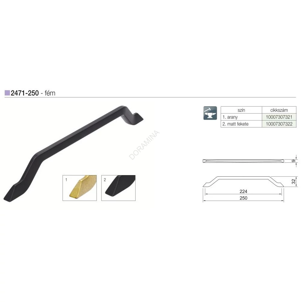 Kép 2/2 - BÚTORFOGANTYÚ 2471-250 ZN83 ARANY