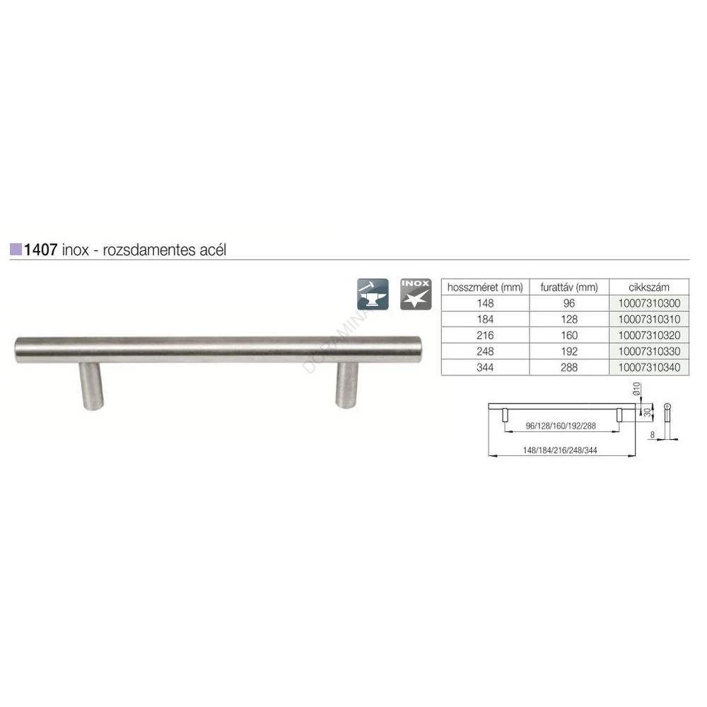 Kép 2/2 - BÚTORFOGANTYÚ 1407-216 N1 160 ACÉL