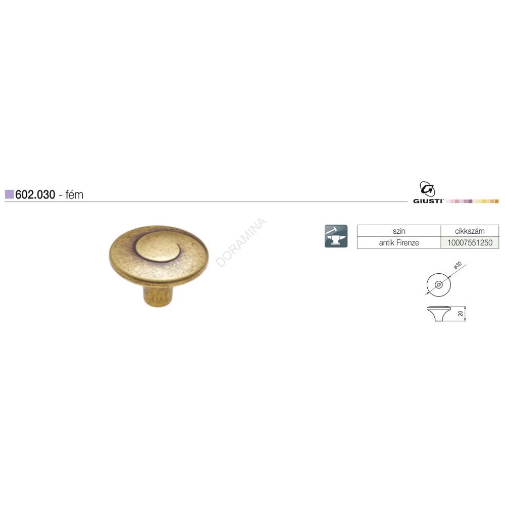 Kép 2/2 - BÚTORFOGANTYÚ 602.030.00D1 30 ANTIK FIRENZE