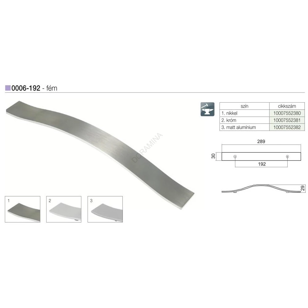 Kép 2/2 - BÚTORFOGANTYÚ 0006.192.0002 . KRÓM