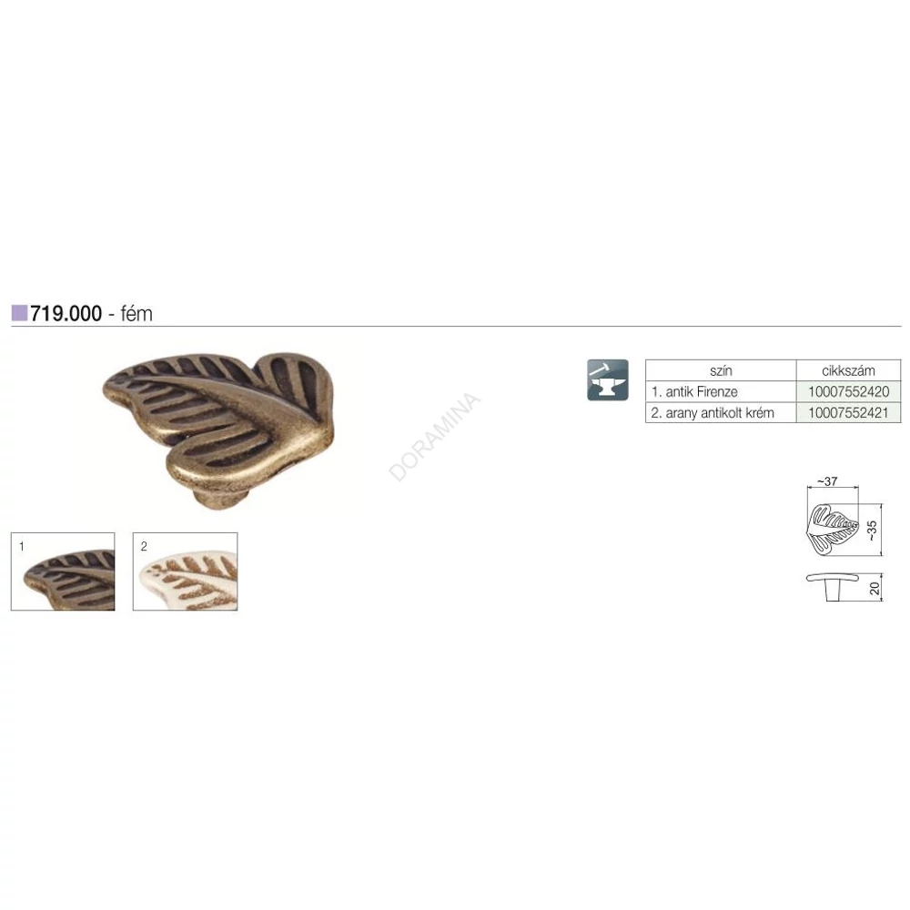 Kép 2/2 - BÚTORFOGANTYÚ 719.000.00D1 . ANTIK FIRENZE