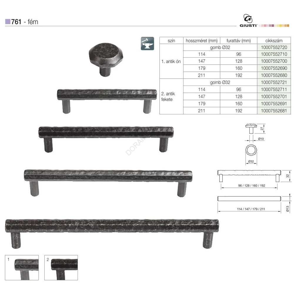Kép 2/2 - BÚTORFOGANTYÚ WMN761.128.00C7 128 ANTIK ÓN