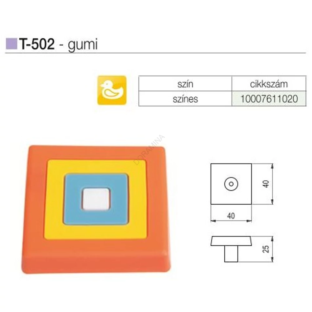 Kép 2/2 - BÚTORFOGANTYÚ T502 GOMB SOKSZÍNŰ