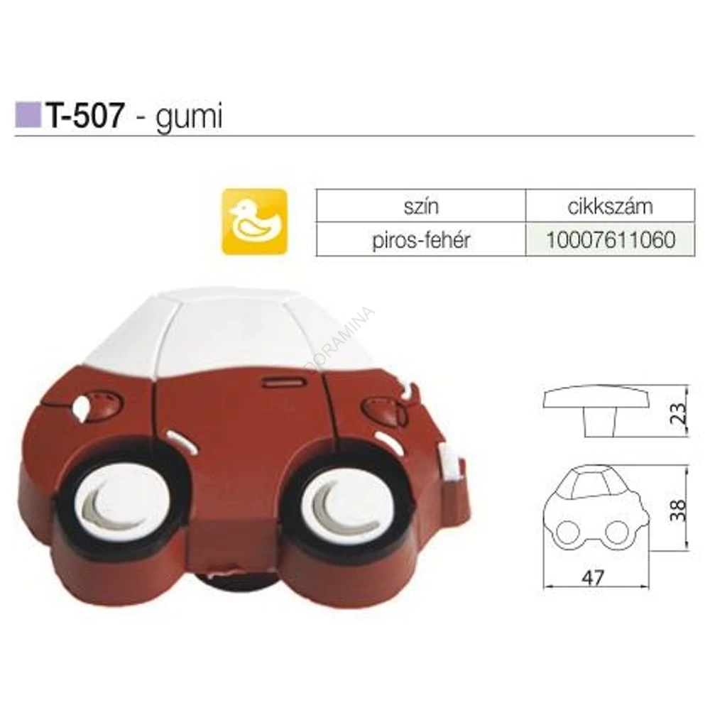 Kép 2/2 - BÚTORFOGANTYÚ T507 GOMB BARNA