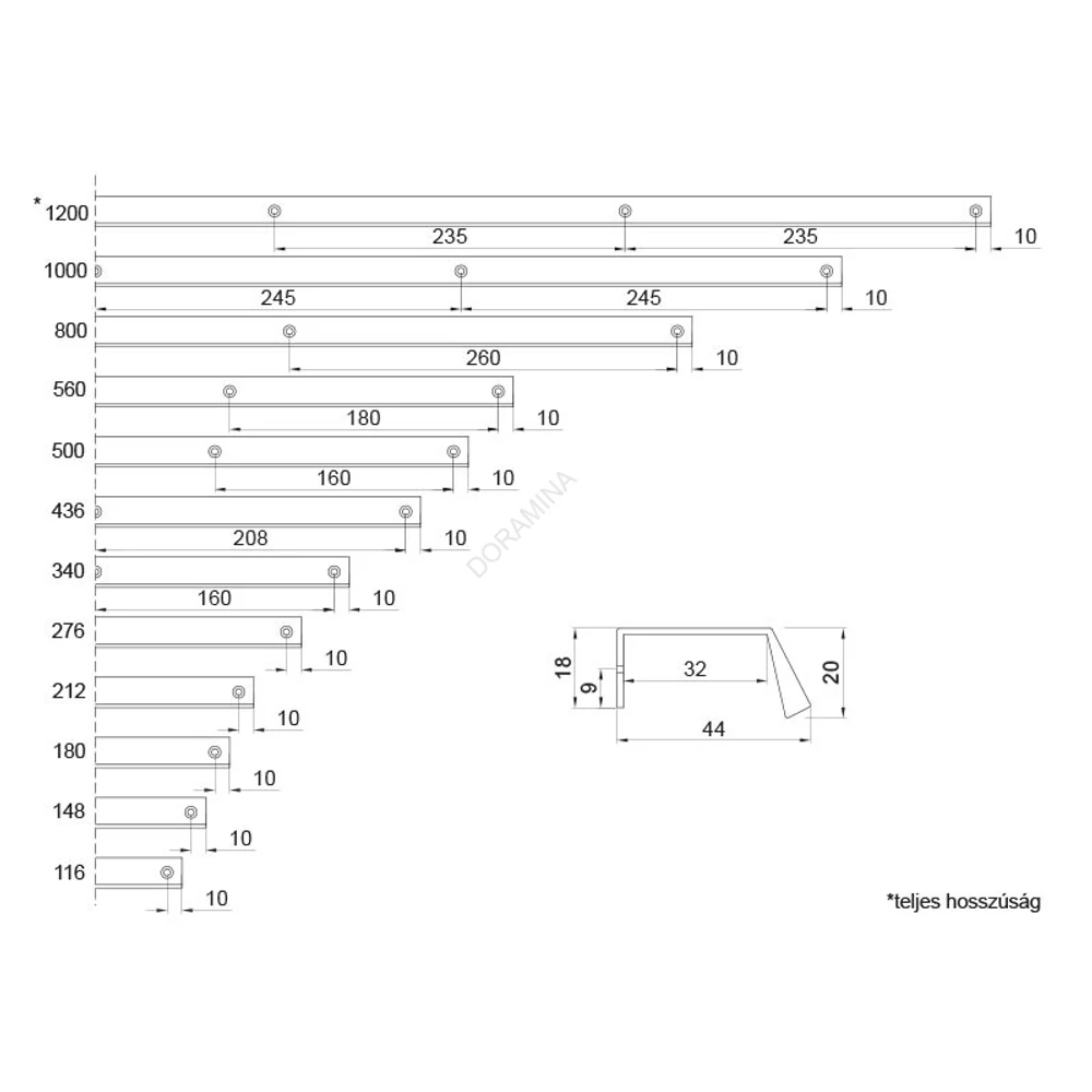 Kép 2/3 - BÚTORFOGANTYÚ UA09-1200 MATT FEKETE