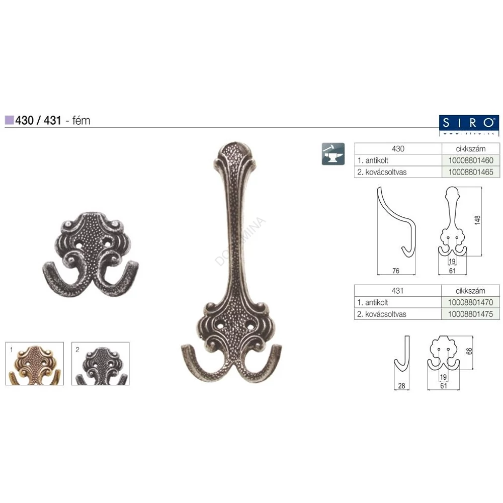 Kép 2/2 - FOGAS 431 19 ANTIKOLT BRONZ
