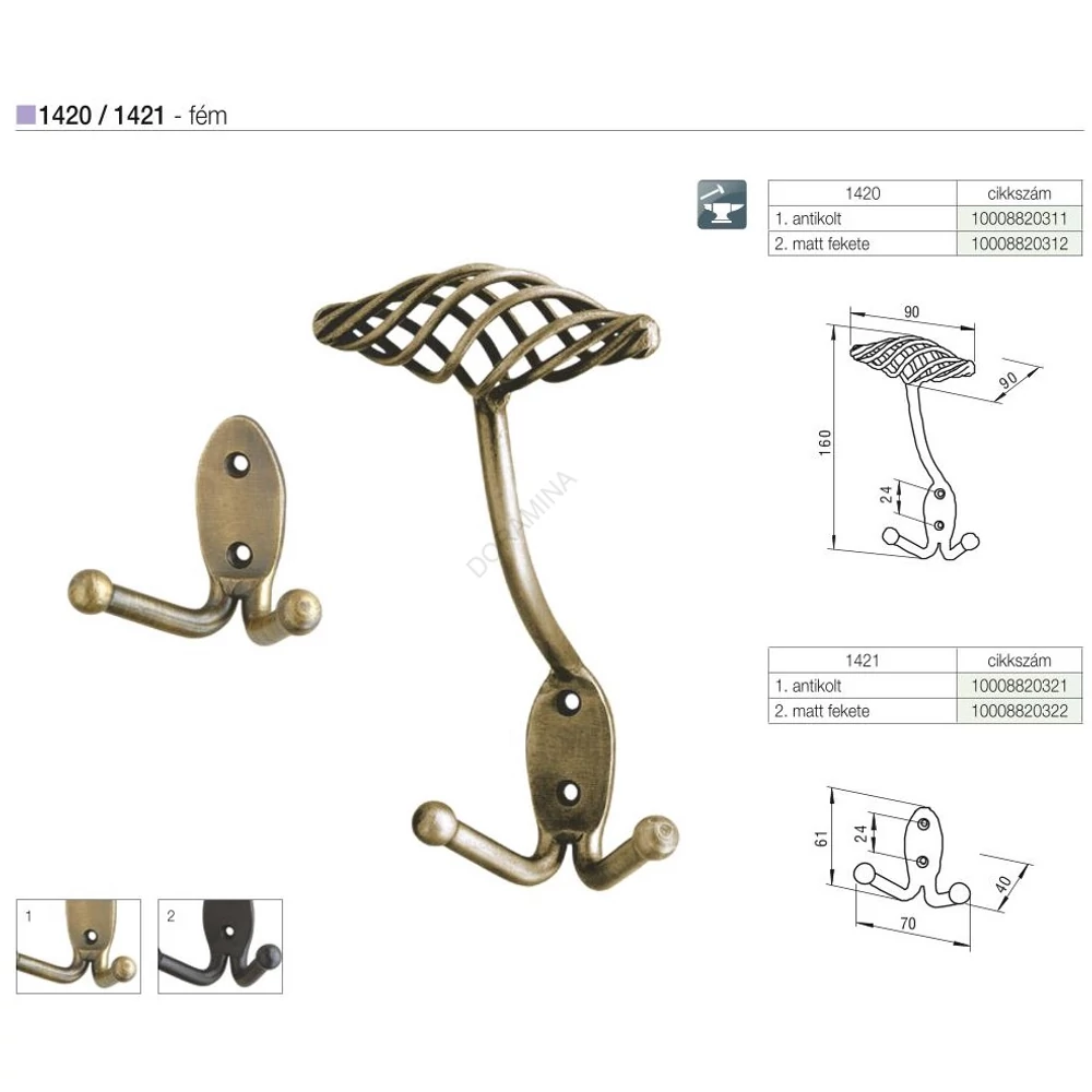 Kép 2/2 - FOGAS 1421 24 ANTIKOLT BRONZ