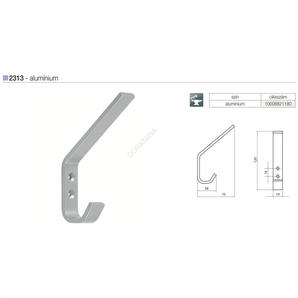 Kép 2/2 - FOGAS 2313/PB21 16 ALUMÍNIUM