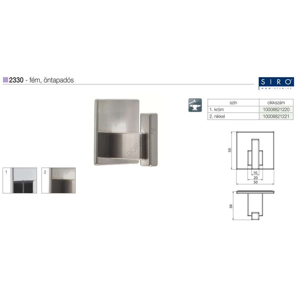 Kép 2/2 - FOGAS 2330/ZN21KV1S . NIKKEL