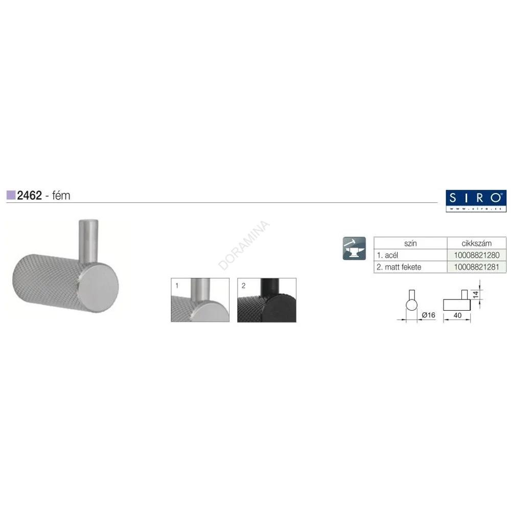 Kép 2/3 - FOGAS 2462/PB12 MATT FEKETE