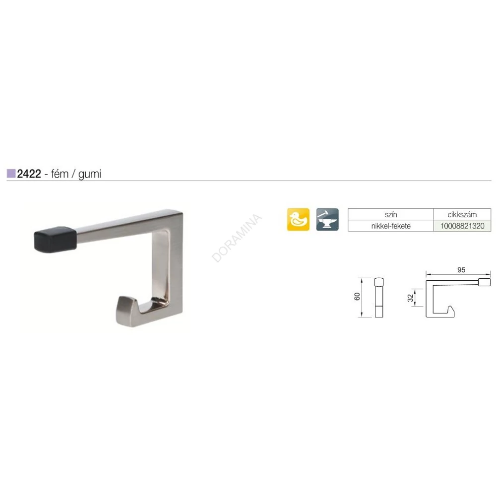 Kép 2/2 - FOGAS 2422/ZN21A3 NIKKEL ÉS FEKETE GUMI
