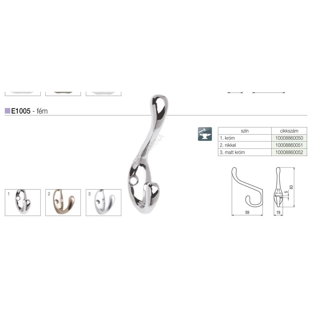 Kép 2/2 - FOGAS E1005 11 NIKKEL