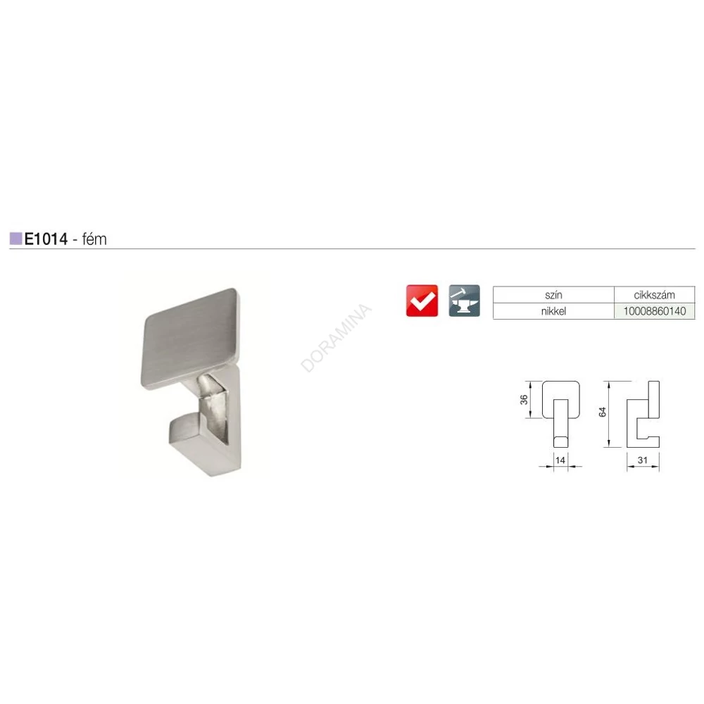 Kép 2/2 - FOGAS E1014 . NIKKEL