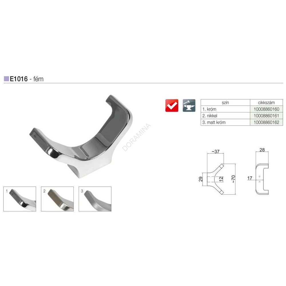 Kép 2/2 - FOGAS E1016 16 KRÓM