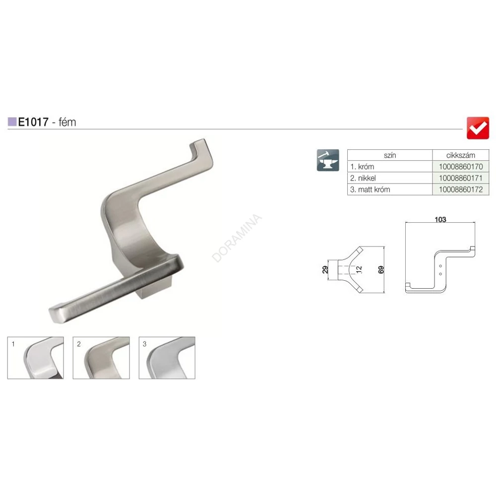 Kép 2/2 - FOGAS E1017 16 KRÓM