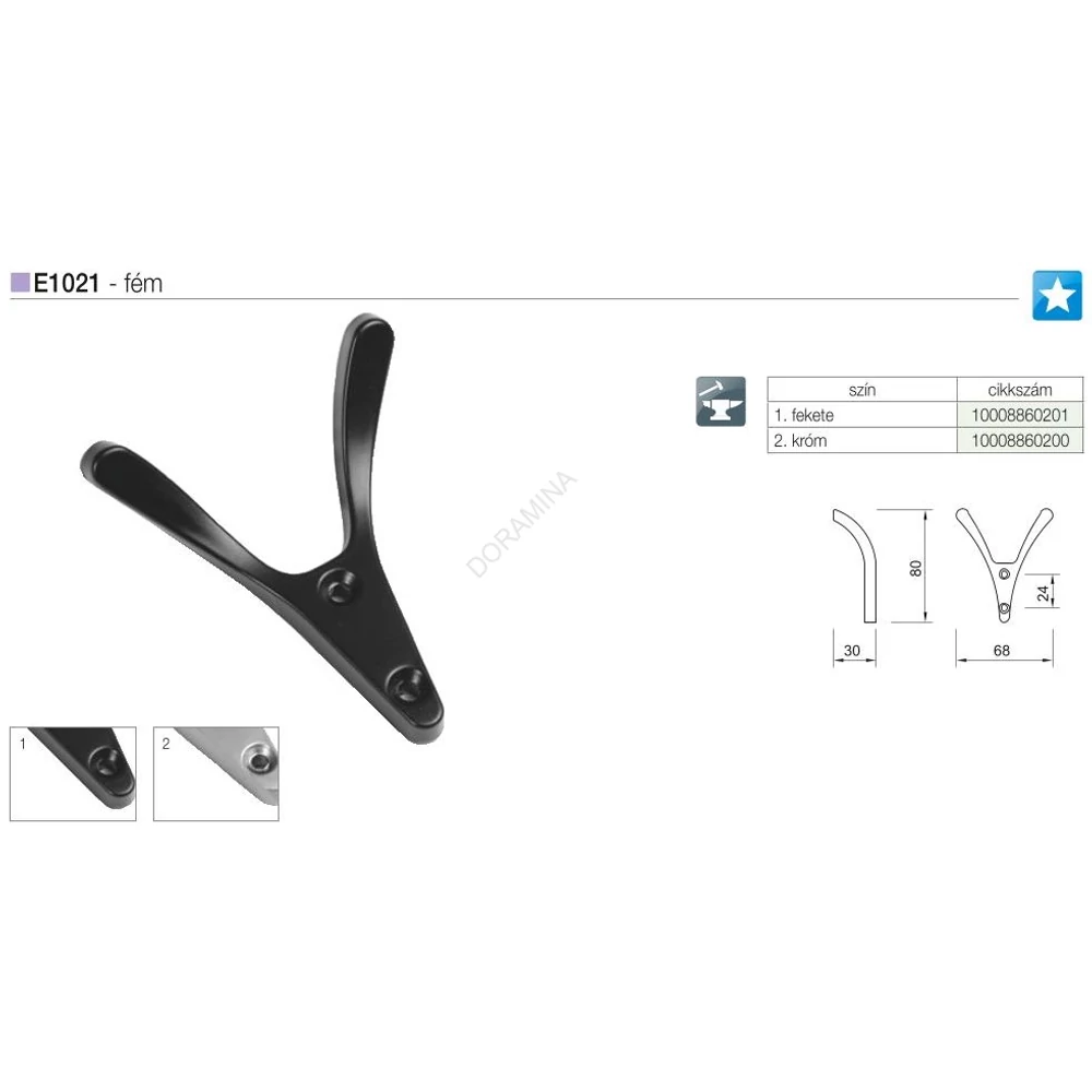 Kép 2/2 - FOGAS E1021 FEKETE