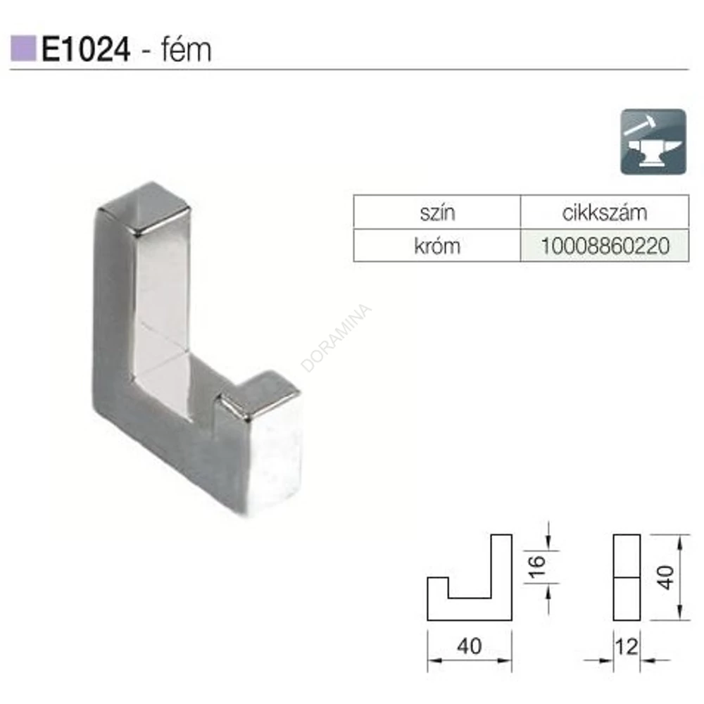 Kép 2/2 - FOGAS E1024 KRÓM