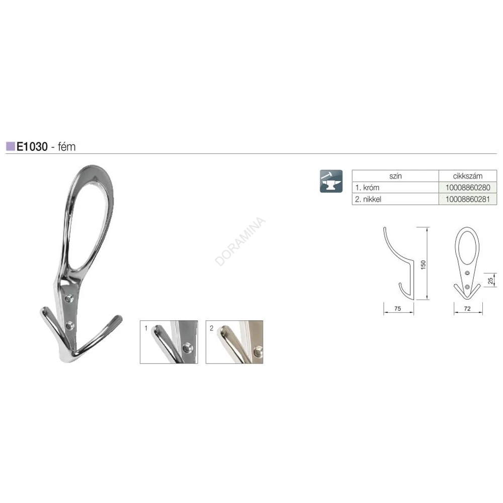Kép 2/2 - FOGAS E1030 KRÓM